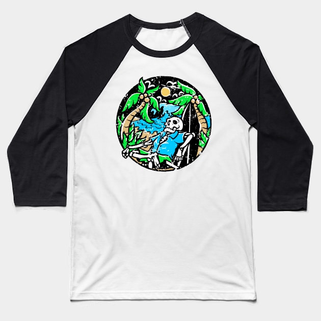 Summer skeleton Baseball T-Shirt by VesterTee